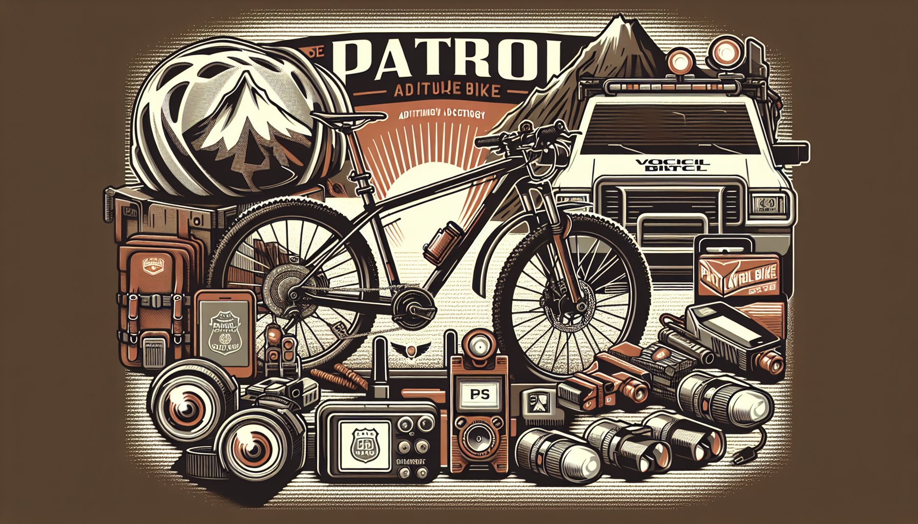 10 innovative patrol bike accessories for 2025, featuring smart lighting, GPS systems, and Volcanic Bikes technology.