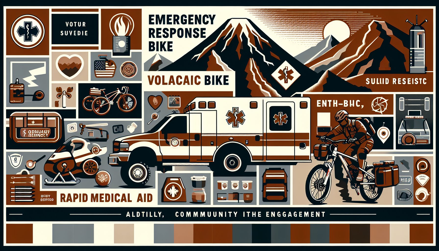 Emergency Response Bike by Volcanic Bikes enhances urban services for rapid medical aid and community engagement.