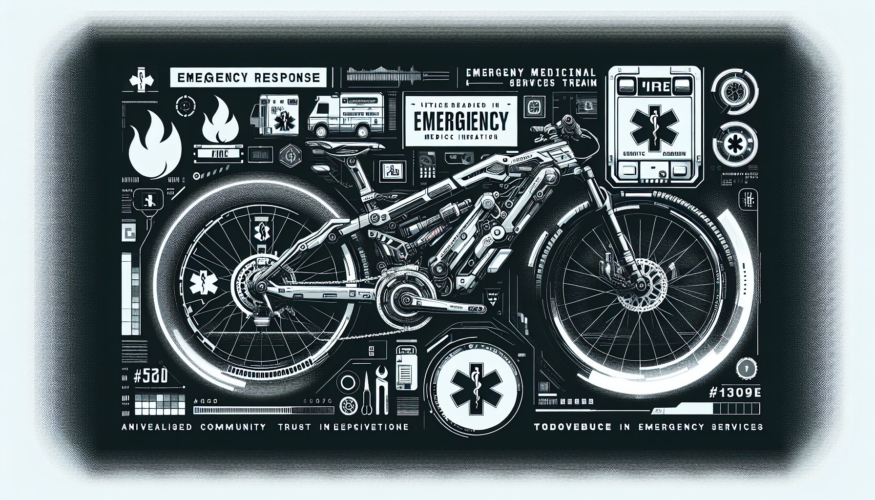 Emergency response bike aiding fire and EMS innovation, enhancing urban medical services and community trust through bicycle medic teams.