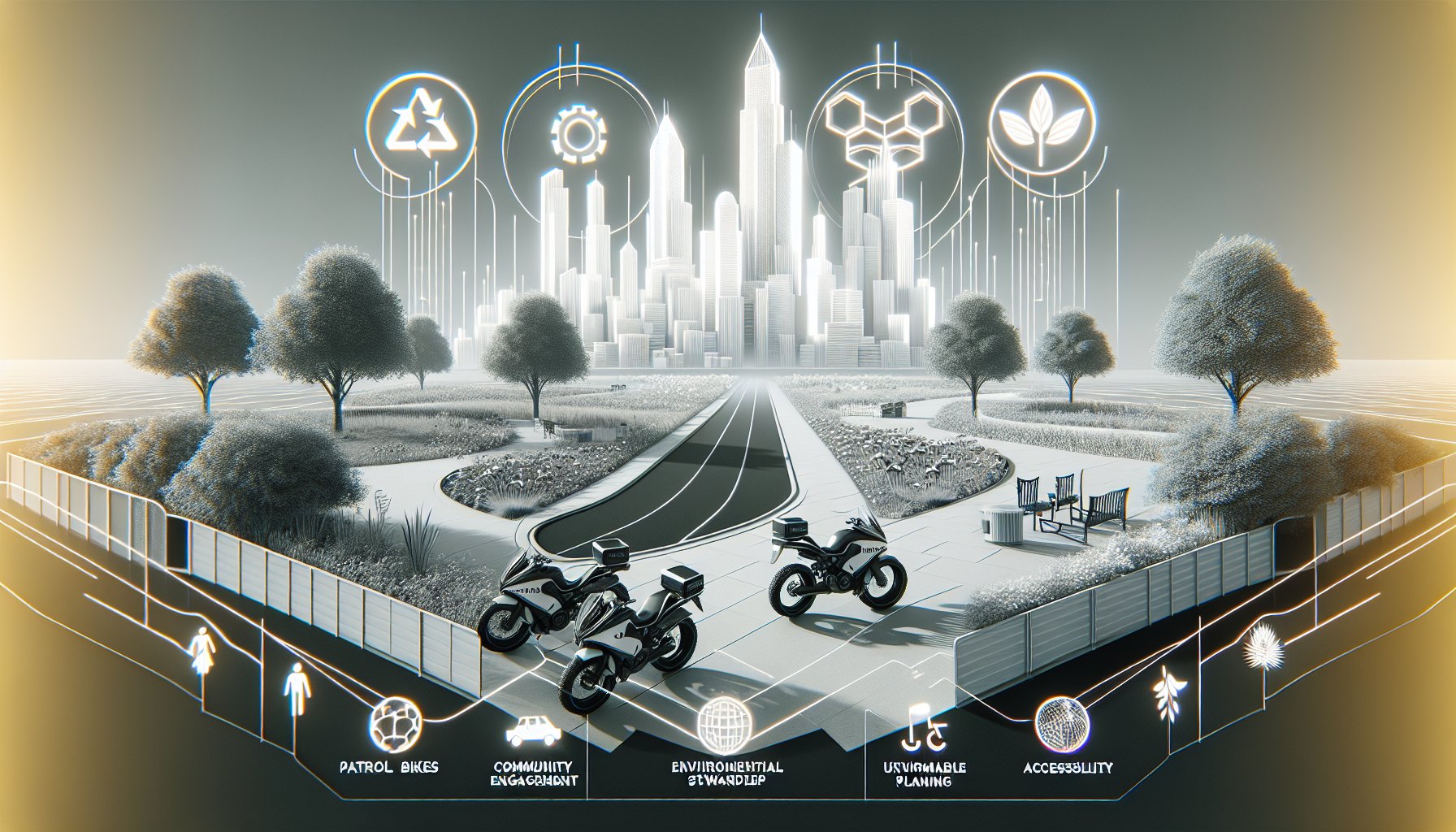 Patrol bikes enhance community engagement and accessibility in parks, promoting environmental stewardship and sustainable urban planning.