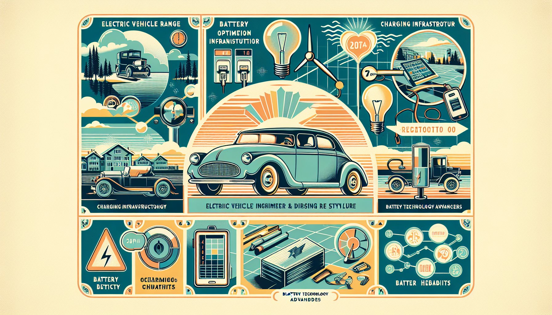 Factors influencing electric vehicle range: battery optimization, charging infrastructure, driving habits, and technology advancements.