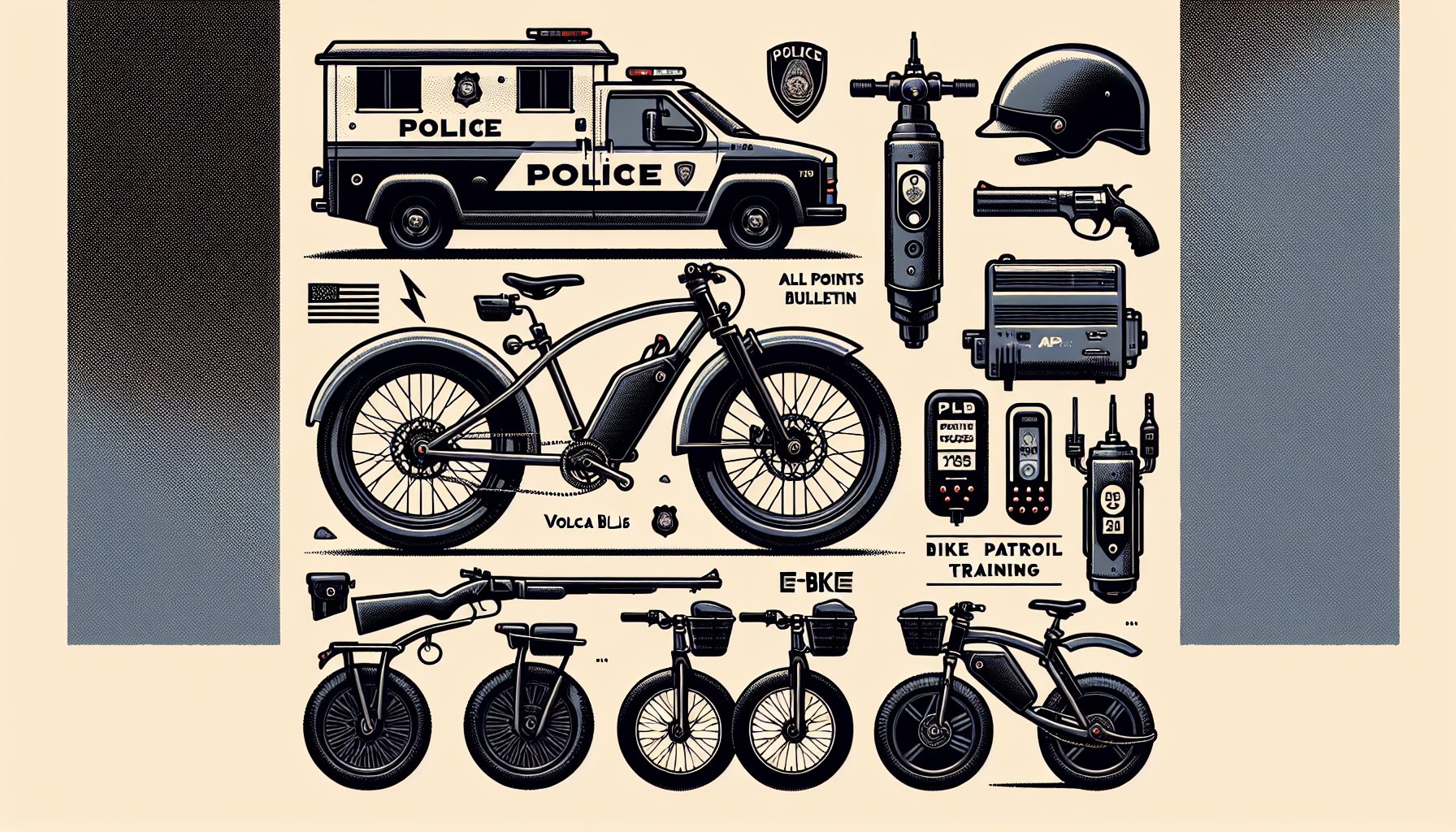 Law enforcement equipment guide on choosing Volcanic Bikes for bike patrol training and e-bikes for police APB responses.