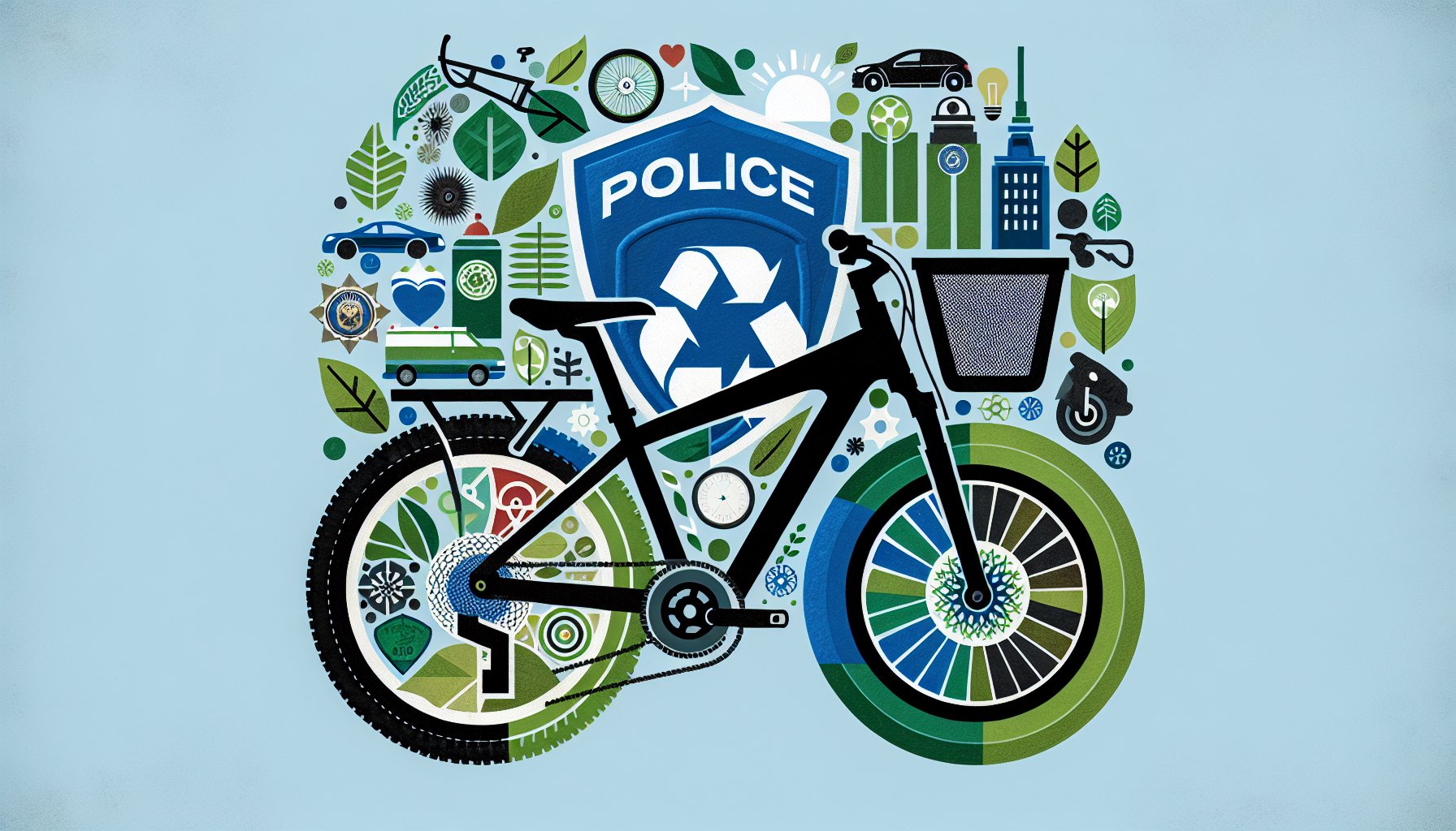 Law enforcement mobility with eco-friendly Volcanic APB 29er bike for sustainable community policing solutions.