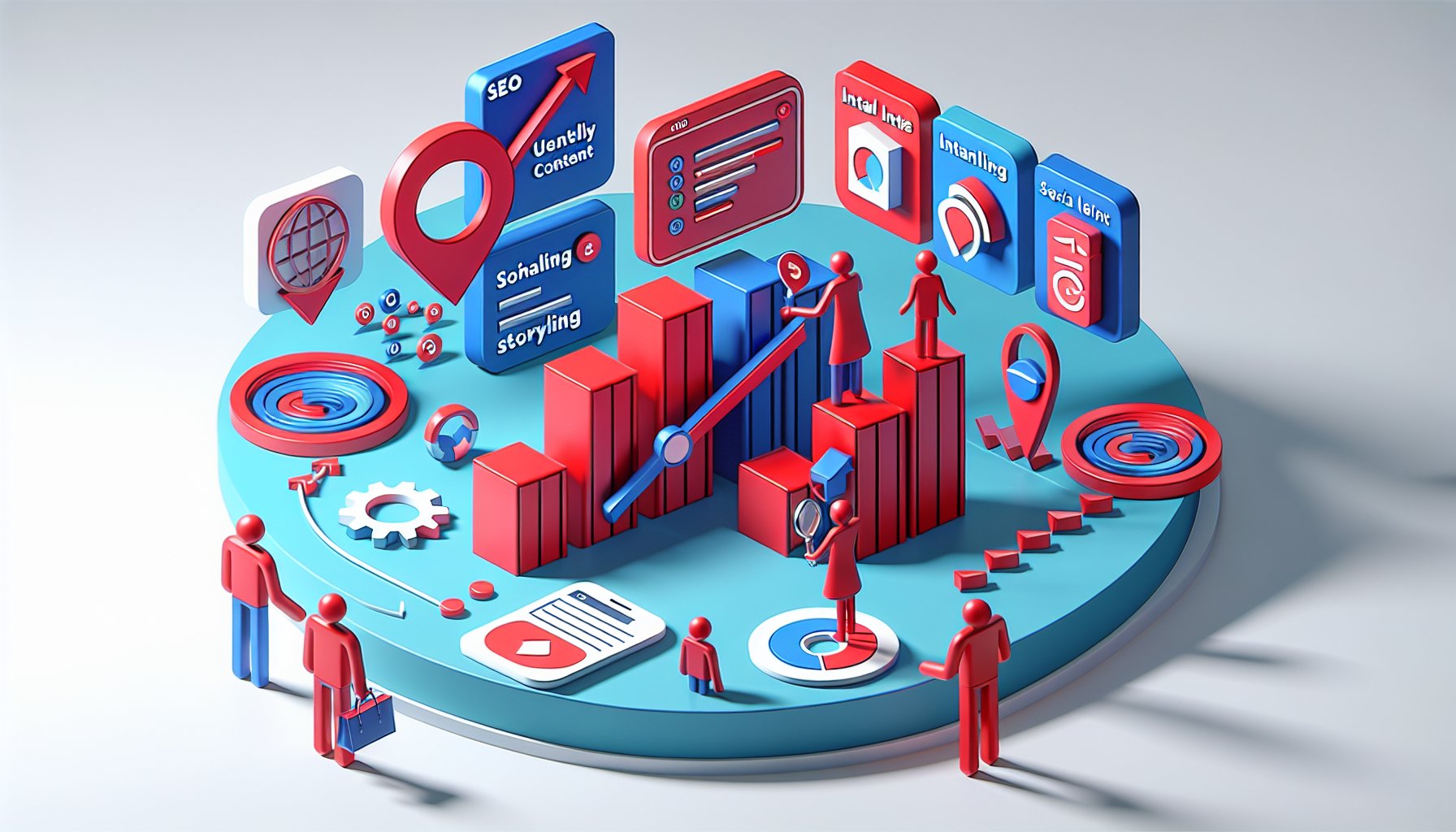 Guide on creating SEO-friendly content focusing on user intent, visual storytelling, internal linking, and social signals.
