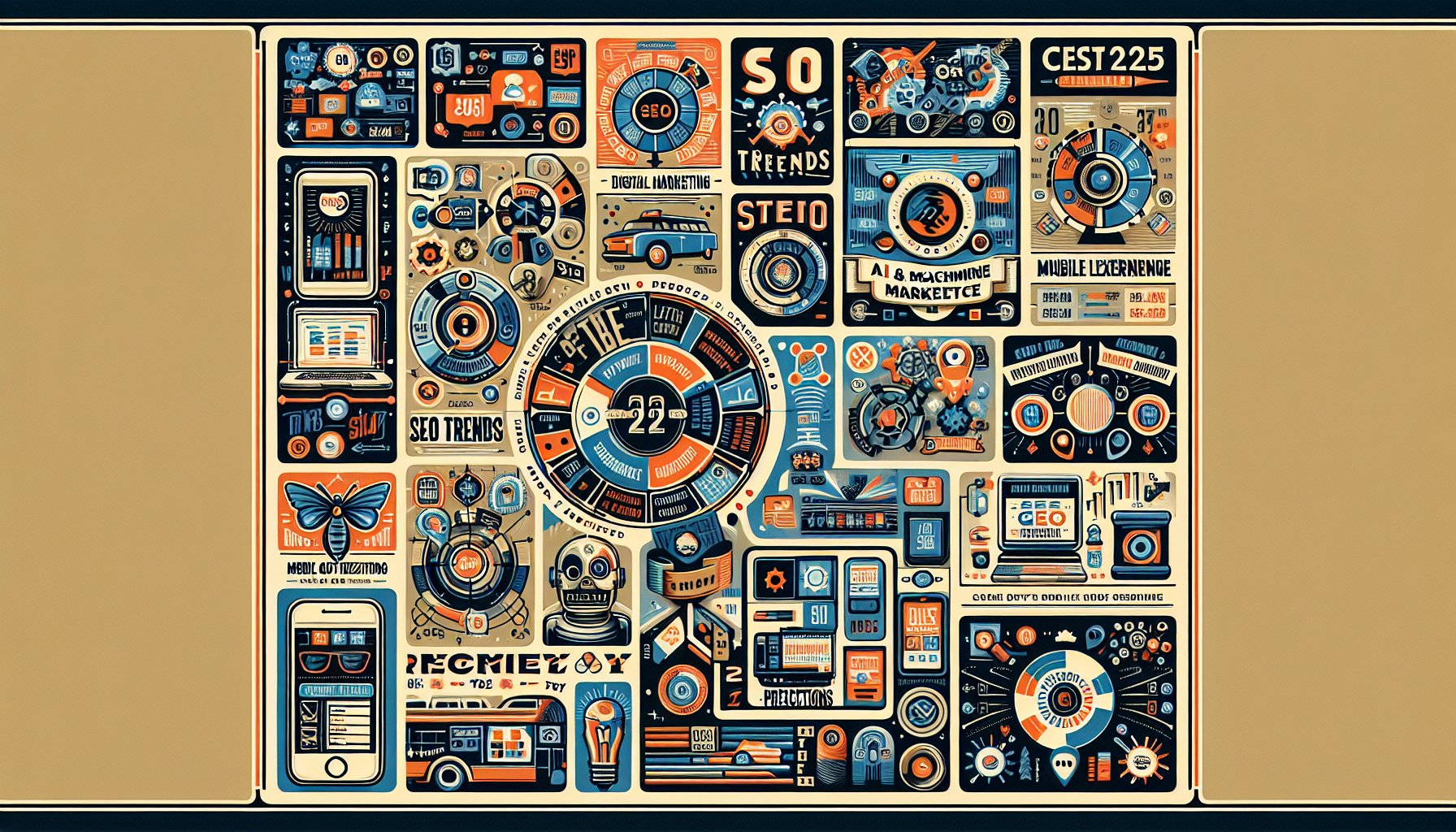 SEO trends for digital marketing 2025: enhancing user experience with AI, machine learning, and mobile optimization strategies.