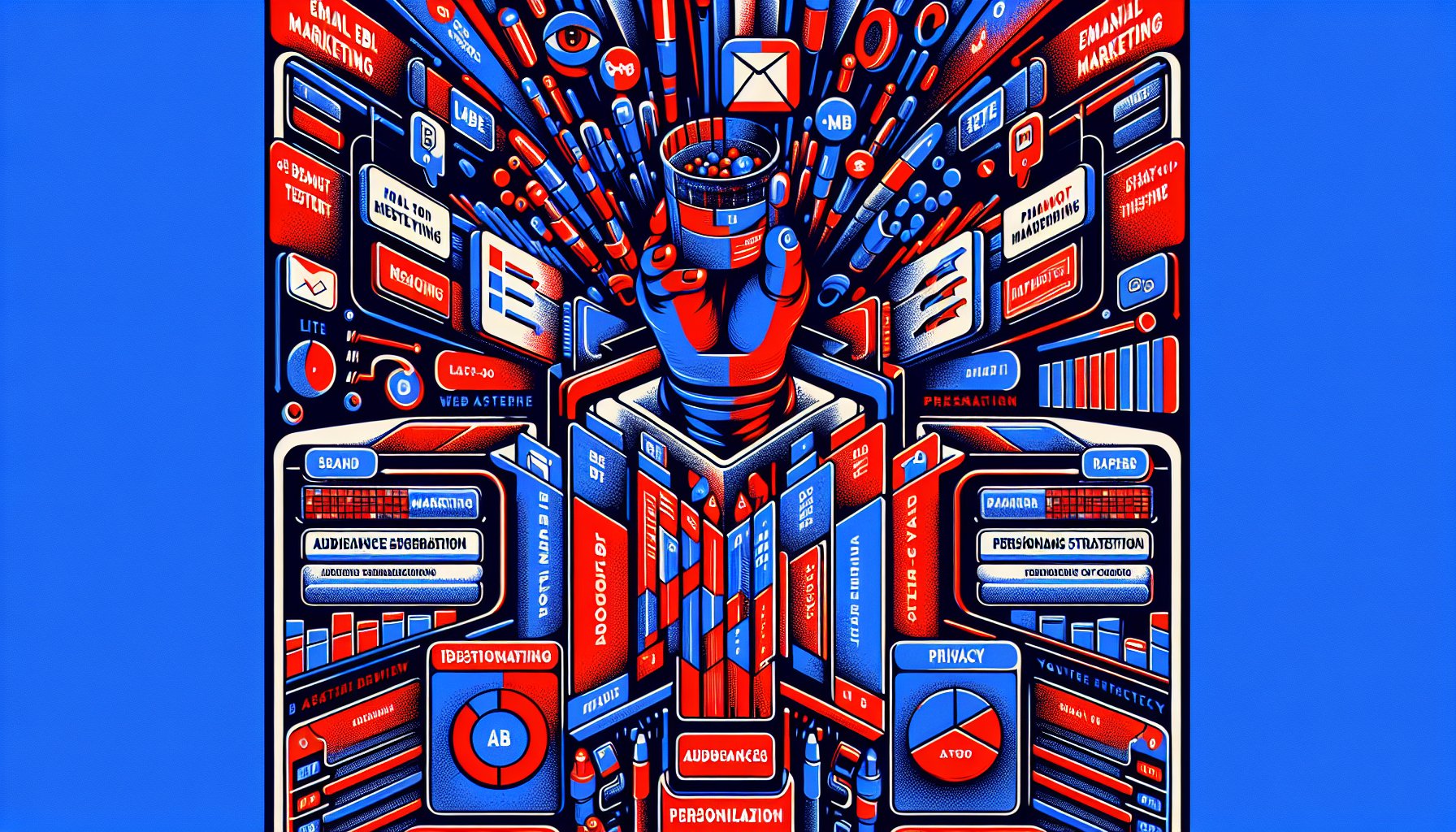 Email marketing essentials featuring A/B testing, audience segmentation, personalization strategies, and data privacy tips.