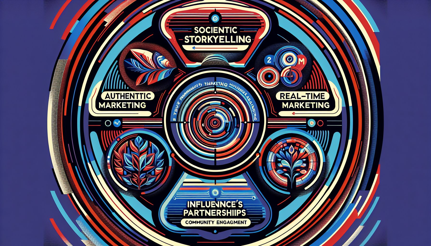 Social media marketing strategies featuring authentic storytelling, influencer partnerships, and community engagement.