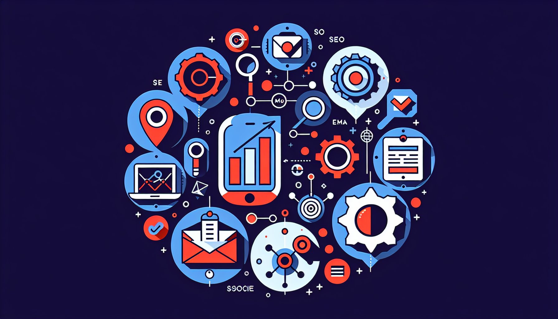 Overview of essential digital marketing tools for SEO, email marketing, social media engagement, and analytics.