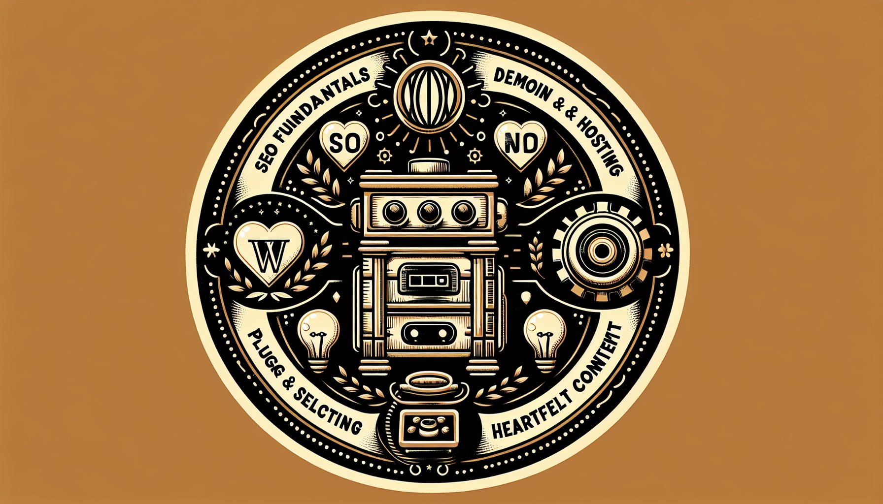 Step-by-step guide for newbies on building a WordPress website, covering SEO, domain, hosting, plugins, and content.