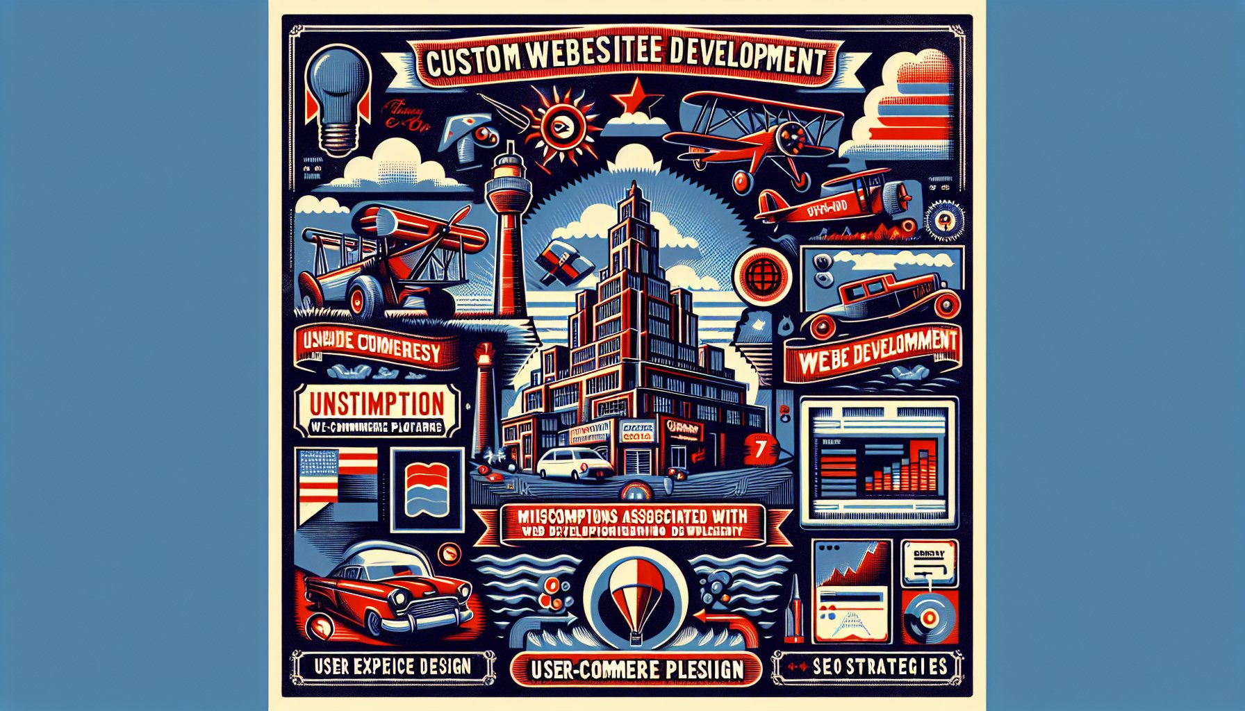 Debunking myths of custom website development, focusing on bespoke e-commerce, user experience, and SEO strategies for businesses.