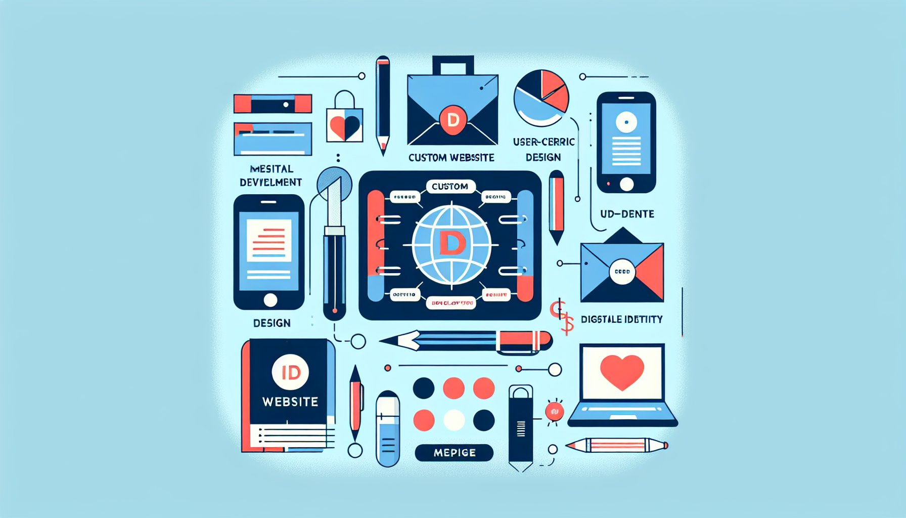 Custom website development guide for small businesses, focusing on user-centric design, digital identity, and website maintenance FAQs.