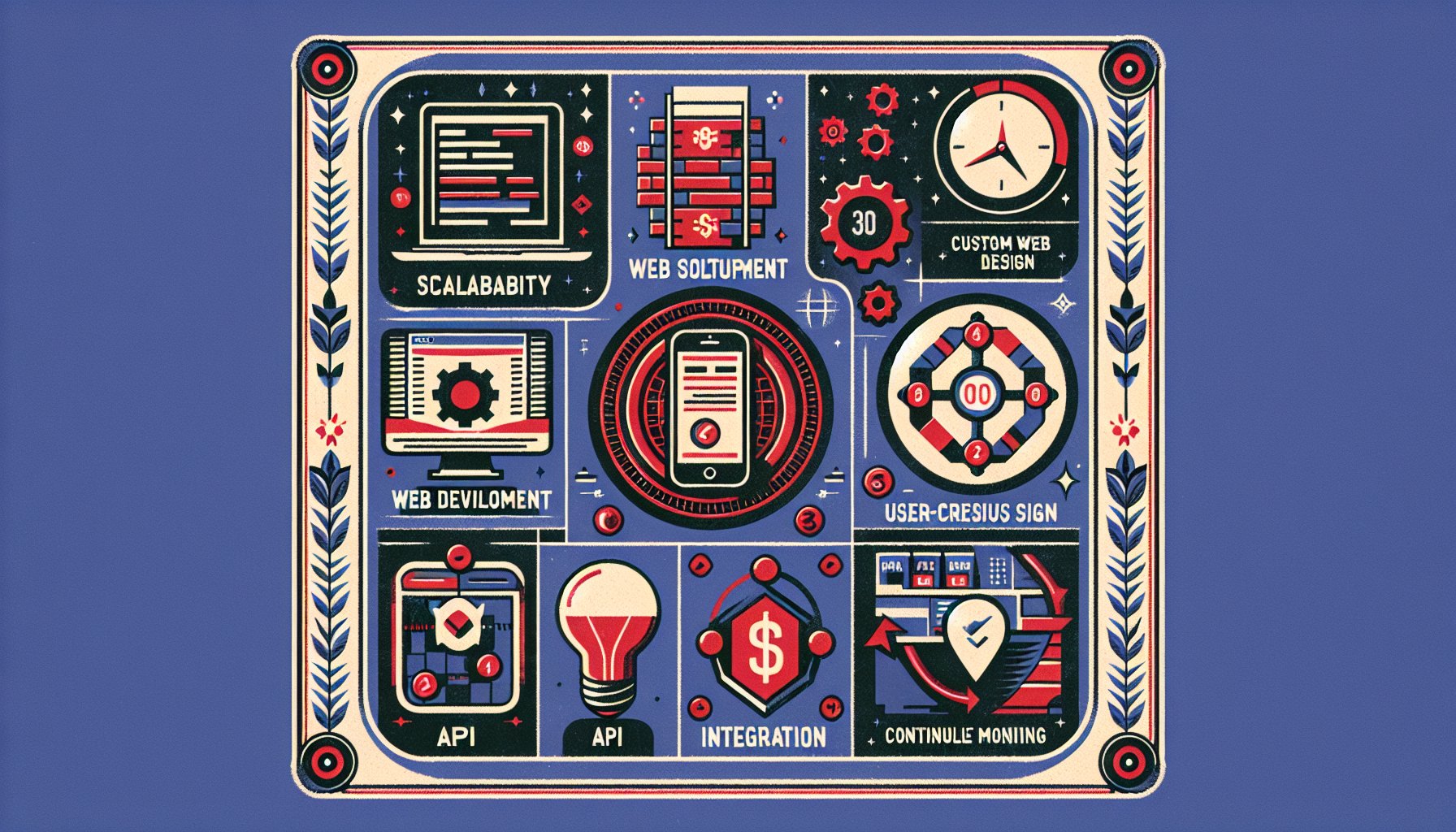 Scalable custom web solutions with user-centric design, API integration, and continuous growth monitoring for long-term success.