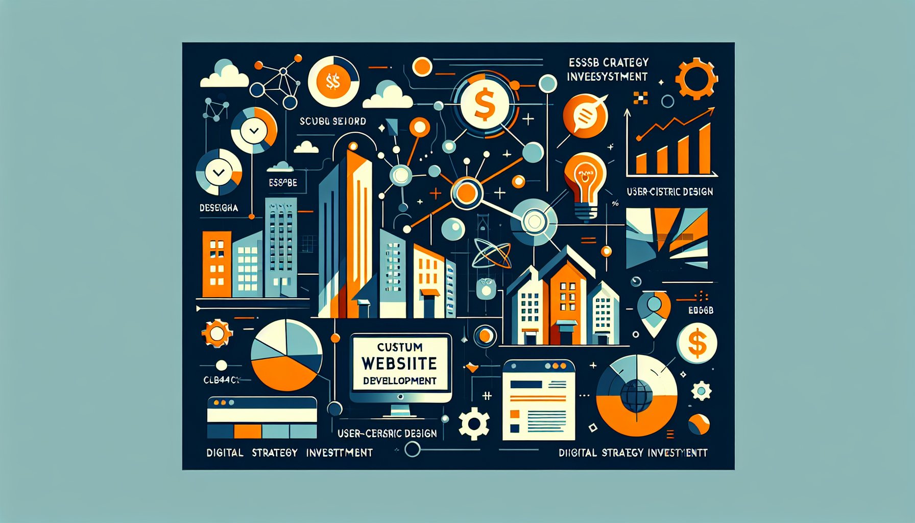 Custom website development guide highlighting user-centric design, ESSB 5814 compliance, and seamless integration solutions.