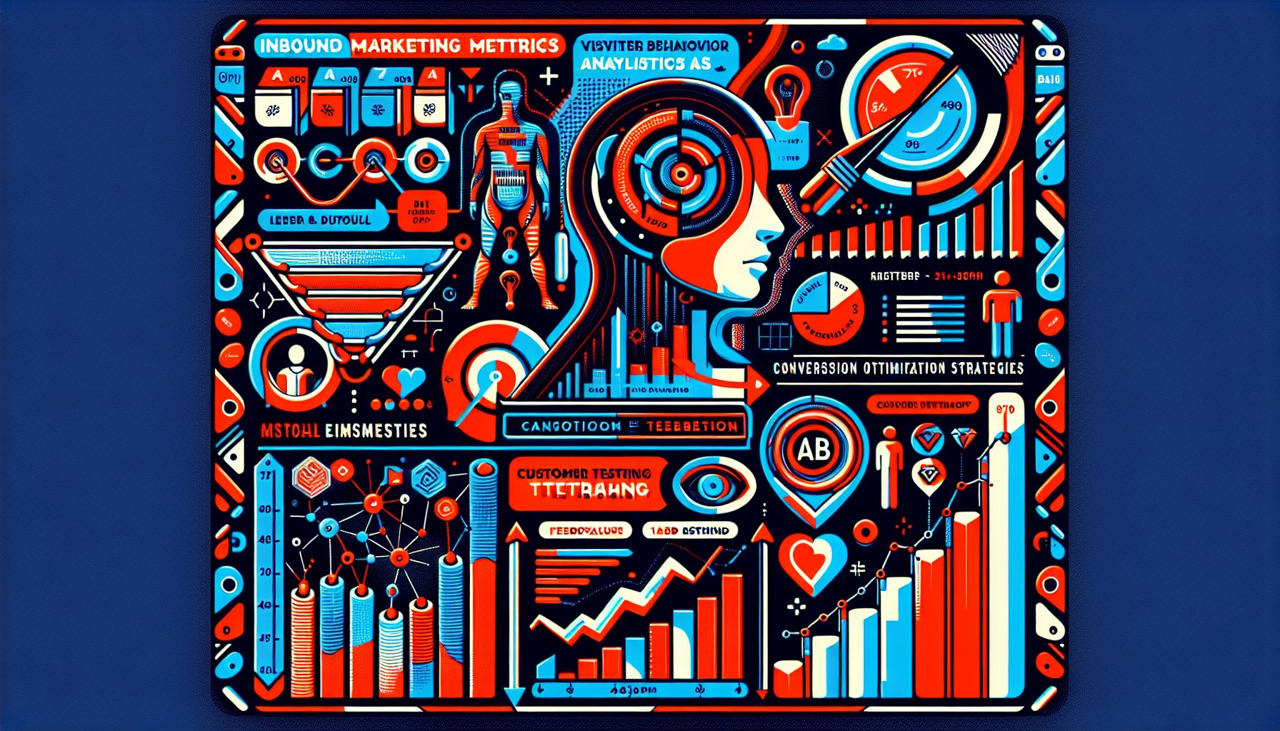 Analyzing inbound marketing metrics for visitor behavior, conversion optimization, A/B testing, and customer feedback loops.
