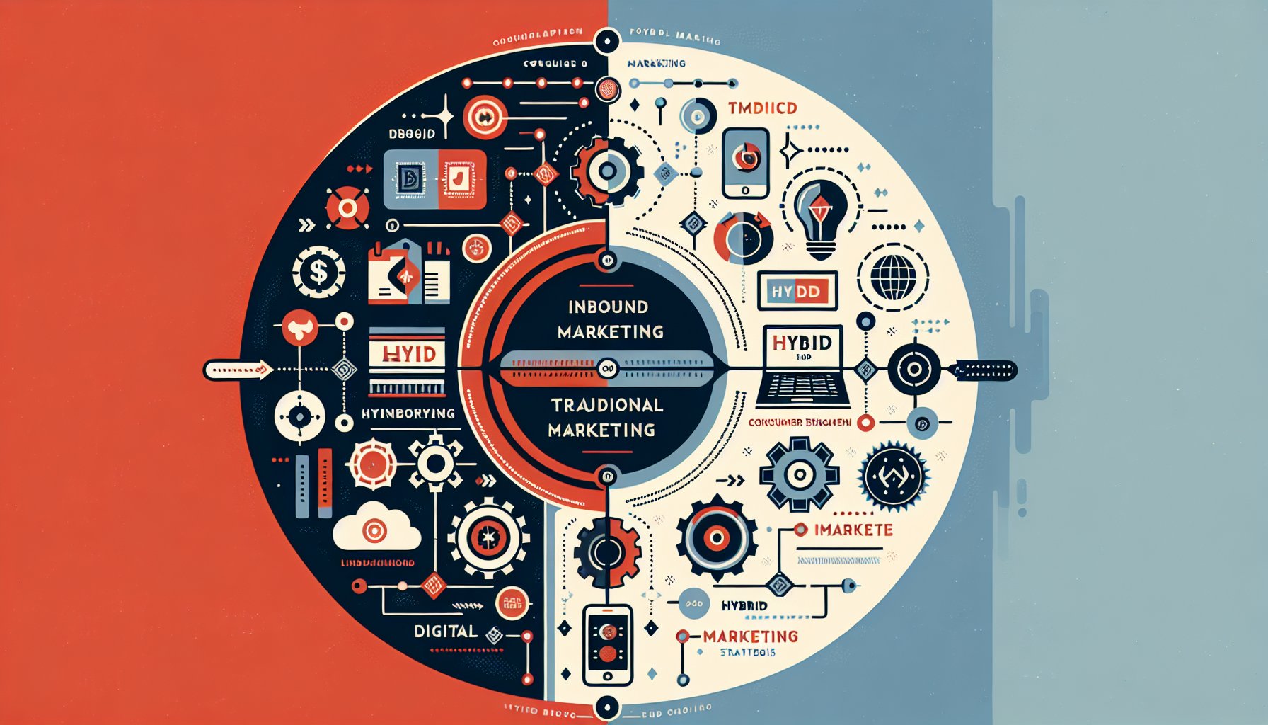 Comparison of inbound and traditional marketing strategies for consumer engagement in 2025's digital marketing trends.