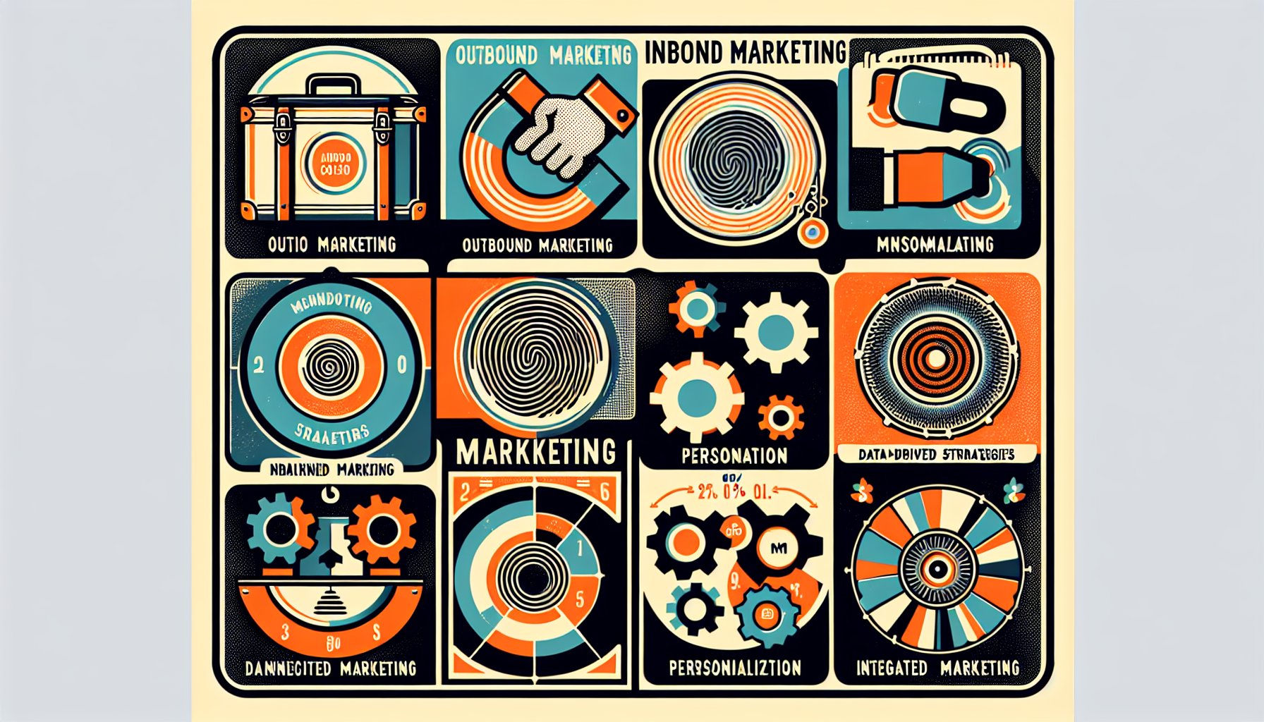 Comparison of outbound vs inbound marketing, highlighting personalization and data-driven strategies for 2025's integrated approaches.