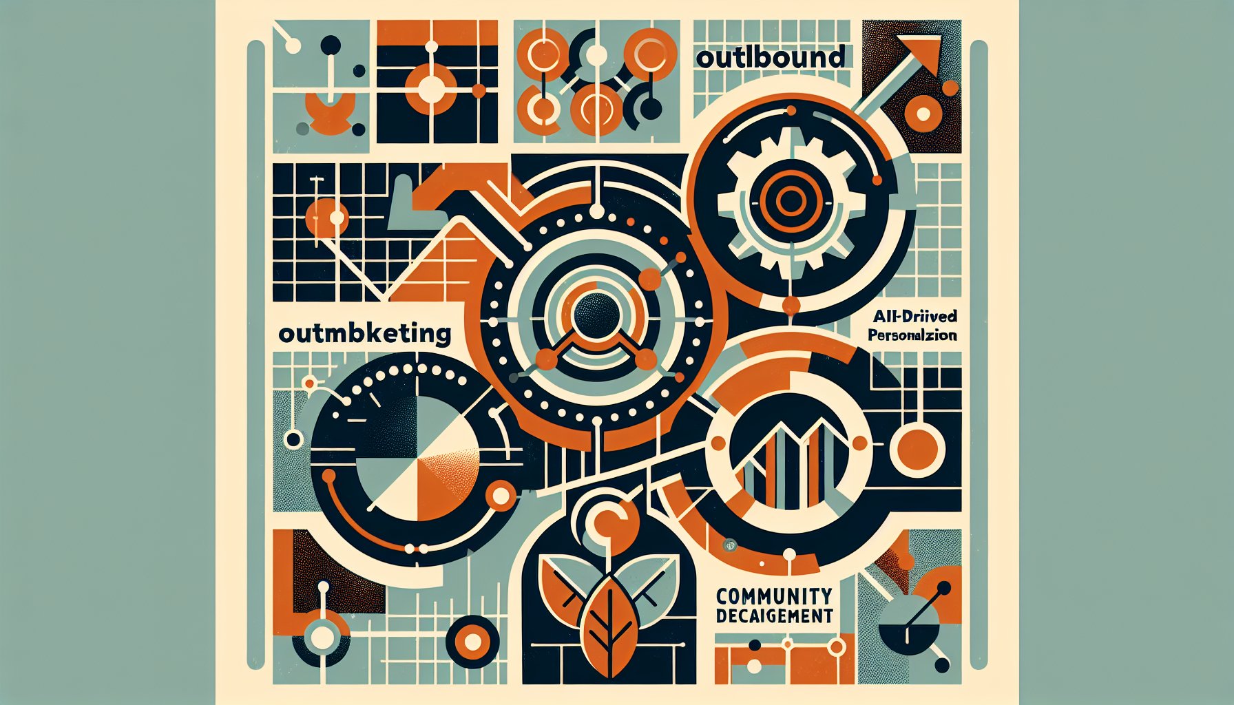2025 outbound marketing trends: AI-driven personalization, data-driven decisions, community engagement, and sustainable practices.